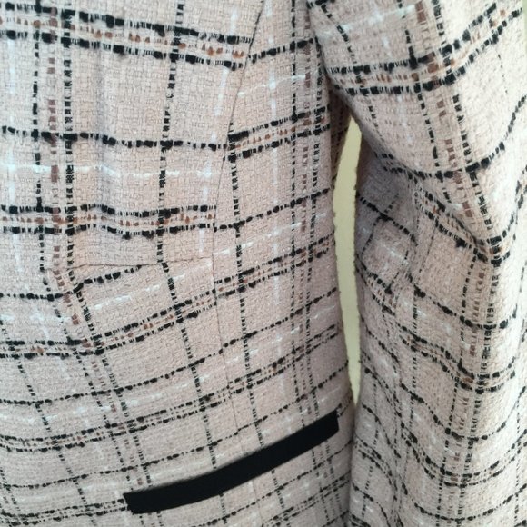 Liz Claiborne Pink and Brown Tweed Blazer Size 4P - Picture 2 of 5